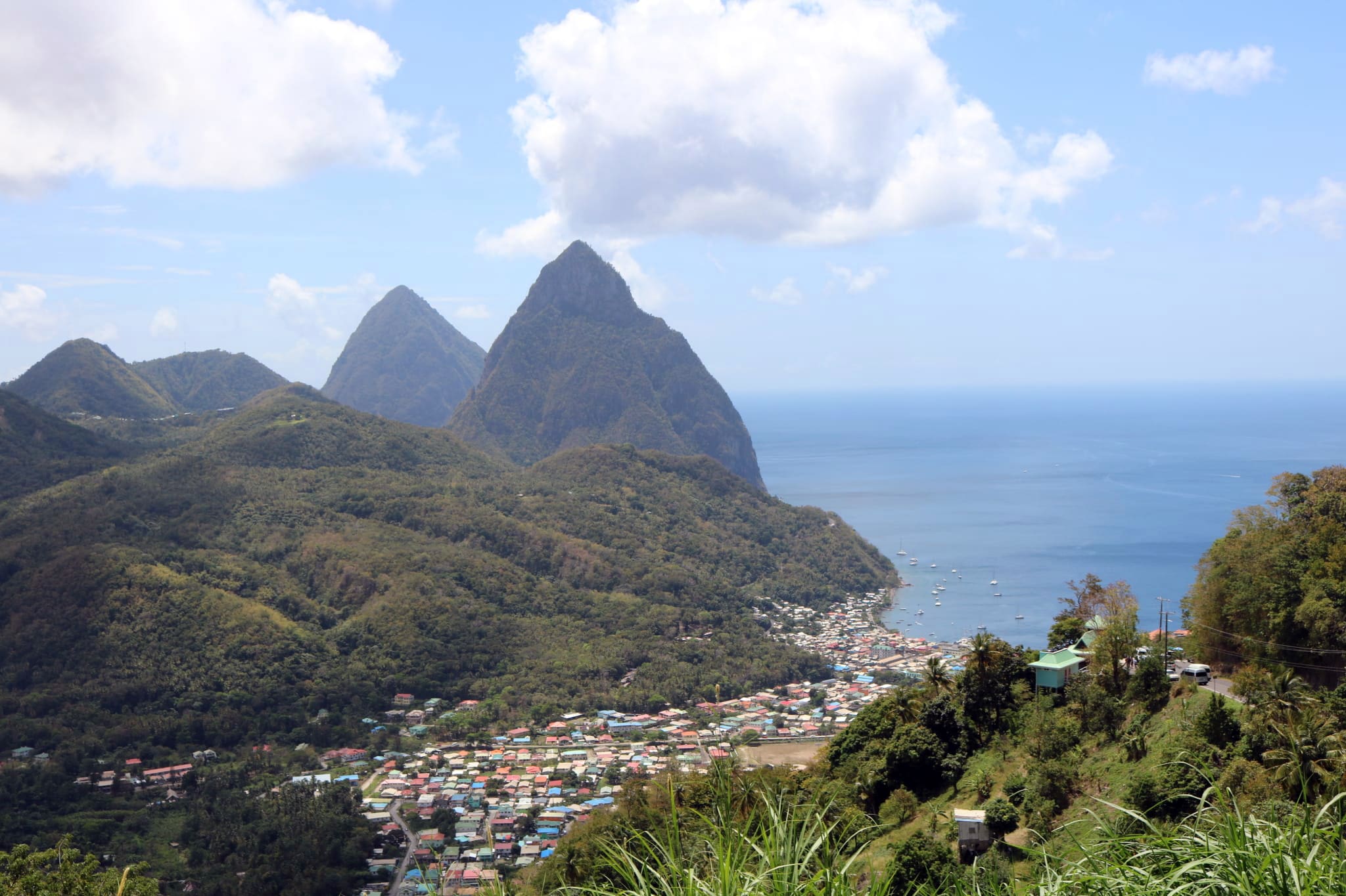 View of the Pitons